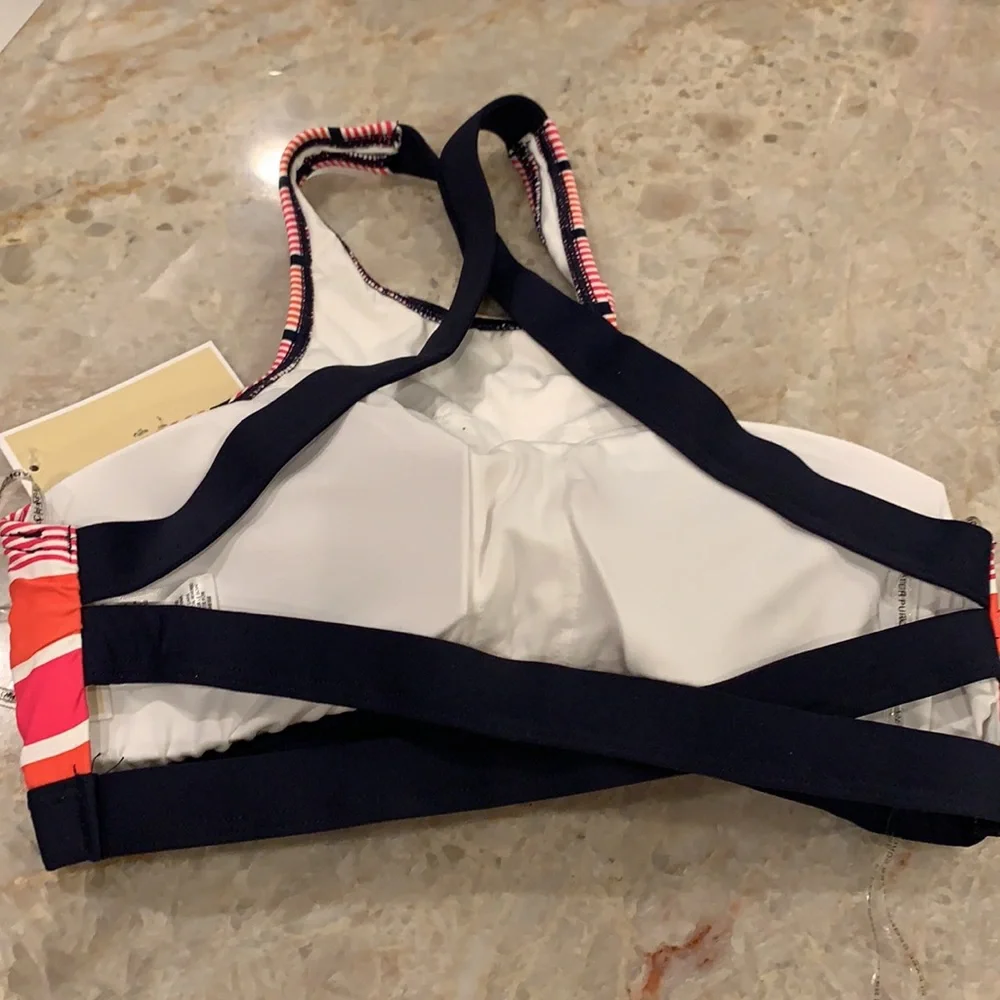 NWT Michael Michael Kors Striped‎ High-Neck Halter